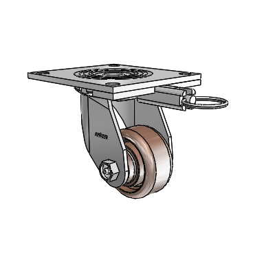 4 Series 1 1/2" Casters Top Plate Swivel Zinc with 3 x 1.5 Thermo Wheel
