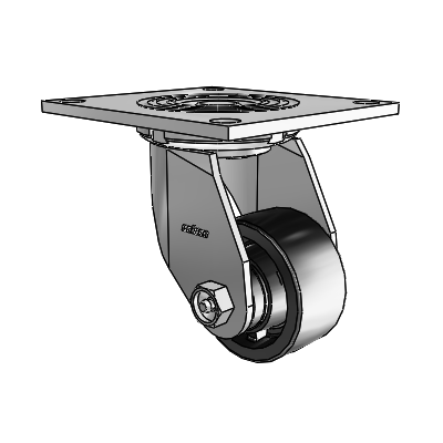 4 Series 1 1/2" Casters Top Plate Swivel Zinc with 3 x 1.5 Polyolefin Wheel