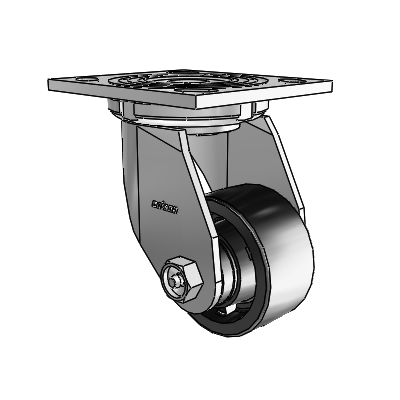 4 Series 1 1/2" Casters Top Plate Swivel Zinc with 3 x 1.5 Polyolefin Wheel