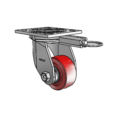 4 Series 1 1/2" Casters Top Plate Swivel Zinc with 3 x 1.5 Polyurethane HI-TECH Wheel