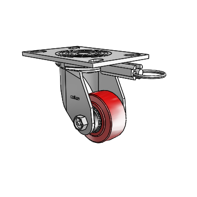 4 Series 1 1/2" Casters Top Plate Swivel Zinc with 3 x 1.5 Polyurethane HI-TECH Wheel