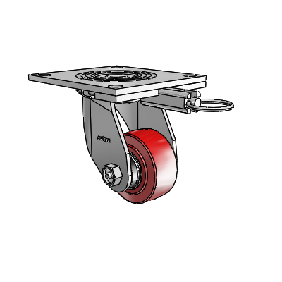 4 Series 1 1/2" Casters Top Plate Swivel Zinc with 3 x 1.5 Polyurethane HI-TECH Wheel