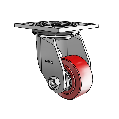 4 Series 1 1/2" Casters Top Plate Swivel Zinc with 3 x 1.5 Polyurethane HI-TECH Wheel