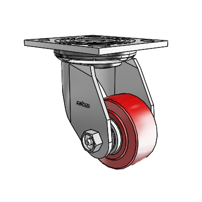 4 Series 1 1/2" Casters Top Plate Swivel Zinc with 3 x 1.5 Polyurethane HI-TECH Wheel