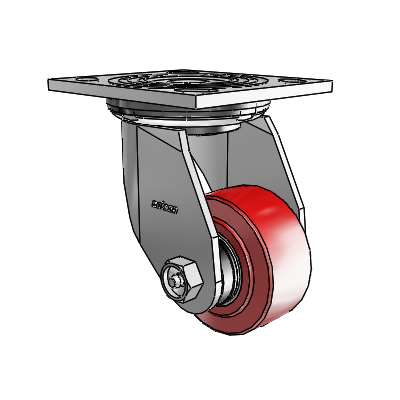 4 Series 1 1/2" Casters Top Plate Swivel Zinc with 3 x 1.5 Polyurethane HI-TECH Wheel