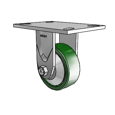 4 Series 1 1/2" Casters Top Plate Rigid Zinc with 4 x 1.5 Cast Iron Wheel