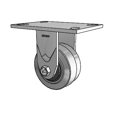 4 Series 2 Inch Wide Casters Top Plate Rigid with 4 x 2 Performa Rubber (Flat/Conductive) Wheel