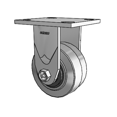 4 Series 2 Inch Wide Casters Top Plate Rigid with 4 x 2 Performa Rubber (Flat/Conductive) Wheel