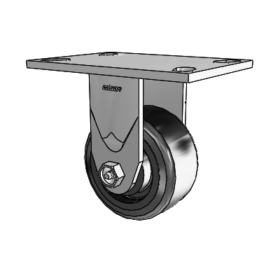 4 Series 2 Inch Wide Casters Top Plate Rigid with 4 x 2 Trans-forma LT (Flat) Wheel