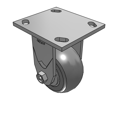 4 Series 2 Inch Wide Casters Top Plate Rigid Caster with 4 x 2 Performa Rubber (Round) Wheel