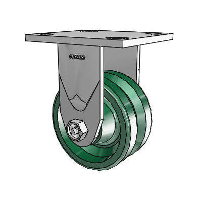 4 Series 2 Inch Wide Casters Top Plate Rigid with 4 x 2 V-Groove Wheel