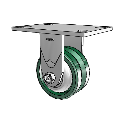 4 Series 2 Inch Wide Casters Top Plate Rigid with 4 x 2 V-Groove Wheel