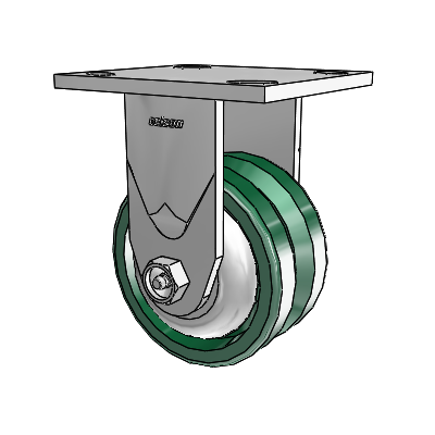 4 Series 2 Inch Wide Casters Top Plate Rigid with 4 x 2 V-Groove Wheel
