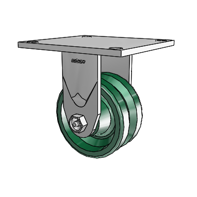4 Series 2 Inch Wide Casters Top Plate Rigid with 4 x 2 V-Groove Wheel