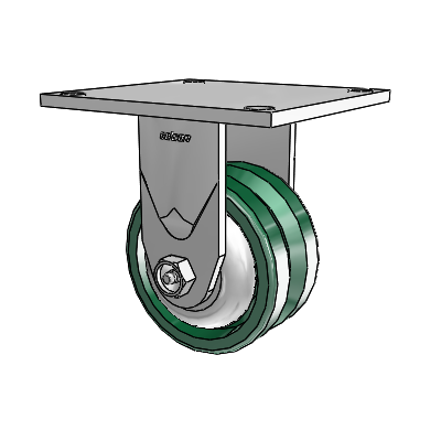 4 Series 2 Inch Wide Casters Top Plate Rigid with 4 x 2 V-Groove Wheel