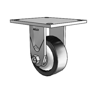 4 Series 1 1/2" Casters Top Plate Rigid Zinc with 4 x 1.5 Polyolefin Wheel