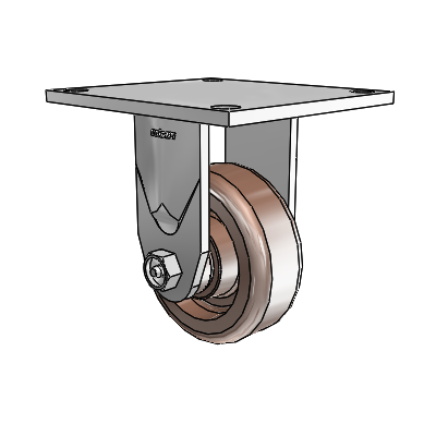 4 Series 1 1/2" Casters Top Plate Rigid Zinc with 4 x 1.5 Thermo Wheel