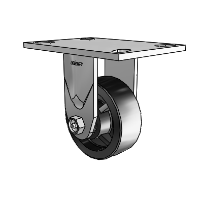 4 Series 1 1/2" Casters Top Plate Rigid Zinc with 4 x 1.5 Polyolefin Wheel