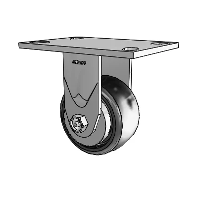 4 Series 2 Inch Wide Casters Top Plate Rigid with 4 x 2 Endura Solid Elastomer Wheel