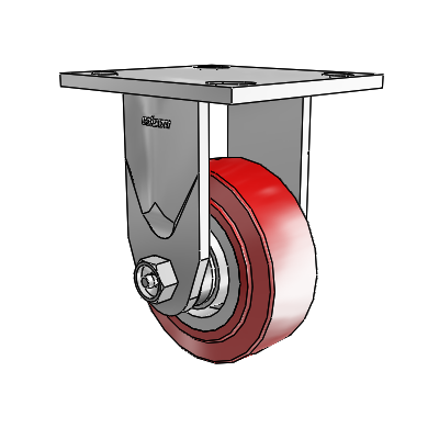 4 Series 1 1/2" Casters Top Plate Rigid Zinc with 4 x 1.5 Polyurethane HI-TECH Wheel