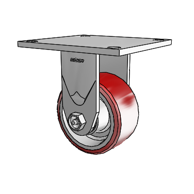 4 Series 2 Inch Wide Casters Top Plate Rigid with 4 x 2 Moldon Polyurethane (Aluminum Core) Wheel