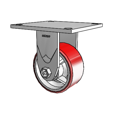 4 Series 2 Inch Wide Casters Top Plate Rigid with 4 x 2 Moldon Polyurethane (Cast Iron Core) Wheel
