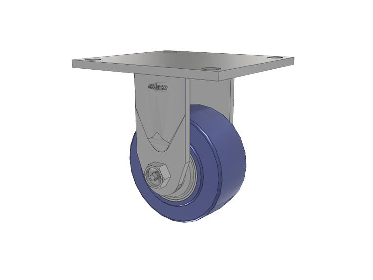 4 Series 2 Inch Wide Casters Top Plate Rigid with 4 x 2 HydroTech (Flat) Wheel
