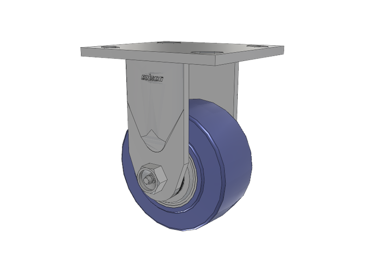 4 Series 2 Inch Wide Casters Top Plate Rigid with 4 x 2 HydroTech (Flat) Wheel