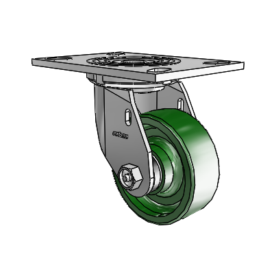 4 Series 1 1/2" Casters Top Plate Swivel Zinc with 4 x 1.5 Cast Iron Wheel