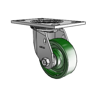 4 Series 1 1/2" Casters Top Plate Swivel Zinc with 4 x 1.5 Cast Iron Wheel
