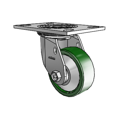 4 Series 1 1/2" Casters Top Plate Swivel Zinc with 4 x 1.5 Cast Iron Wheel