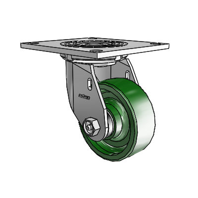 4 Series 1 1/2" Casters Top Plate Swivel Zinc with 4 x 1.5 Cast Iron Wheel