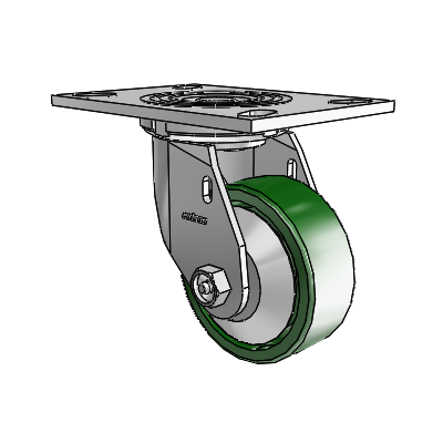 4 Series 1 1/2" Casters Top Plate Swivel Zinc with 4 x 1.5 Cast Iron Wheel