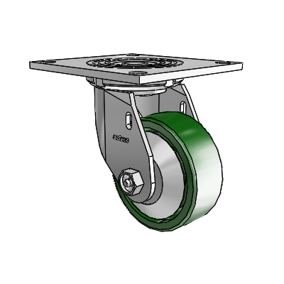 4 Series 1 1/2" Casters Top Plate Swivel Zinc with 4 x 1.5 Cast Iron Wheel