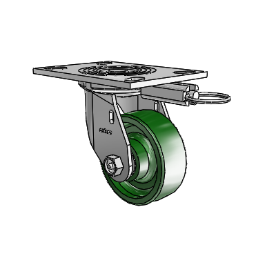 4 Series 1 1/2" Casters Top Plate Swivel Zinc with 4 x 1.5 Cast Iron Wheel