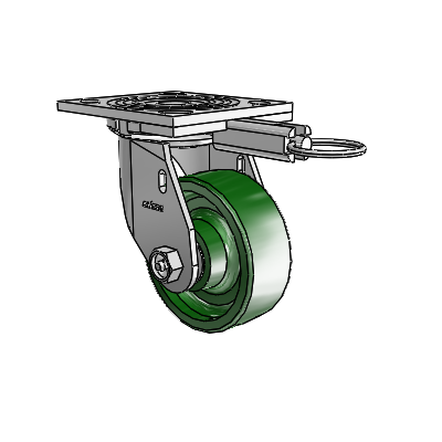 4 Series 1 1/2" Casters Top Plate Swivel Zinc with 4 x 1.5 Cast Iron Wheel