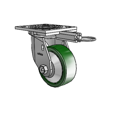 4 Series 1 1/2" Casters Top Plate Swivel Zinc with 4 x 1.5 Cast Iron Wheel