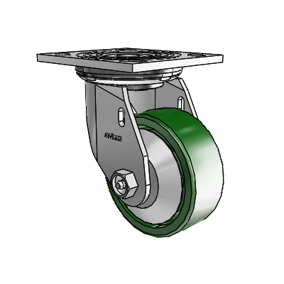 4 Series 1 1/2" Casters Top Plate Swivel Zinc with 4 x 1.5 Cast Iron Wheel