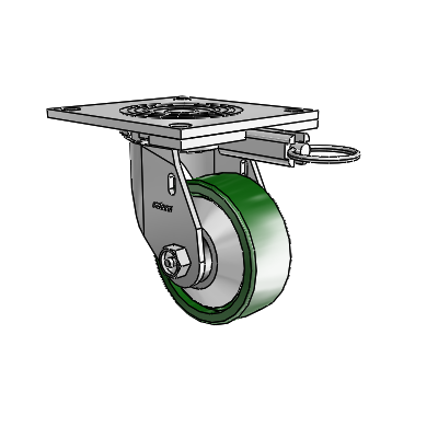 4 Series 1 1/2" Casters Top Plate Swivel Zinc with 4 x 1.5 Cast Iron Wheel