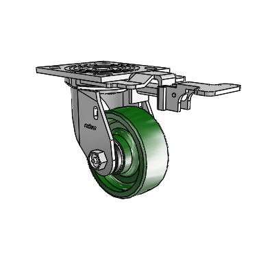 4 Series 1 1/2" Casters Top Plate Swivel Zinc with 4 x 1.5 Cast Iron Wheel