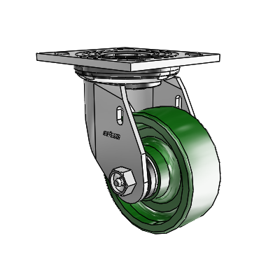 4 Series 1 1/2" Casters Top Plate Swivel Zinc with 4 x 1.5 Cast Iron Wheel