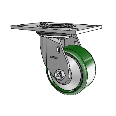 4 Series 2 Inch Wide Top Plate Swivel Caster with 4 x 2 Cast Iron Wheel