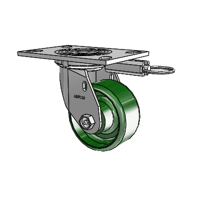 4 Series 2 Inch Wide Top Plate Swivel Caster with 4 x 2 Cast Iron Wheel