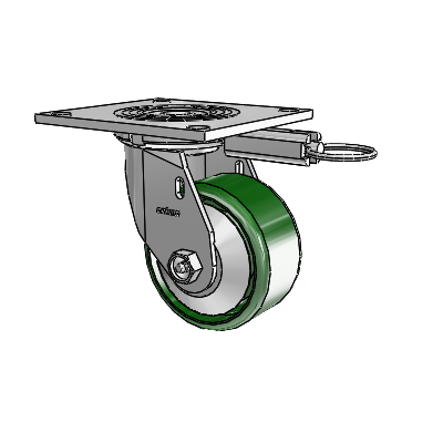 4 Series 2 Inch Wide Top Plate Swivel Caster with 4 x 2 Cast Iron Wheel