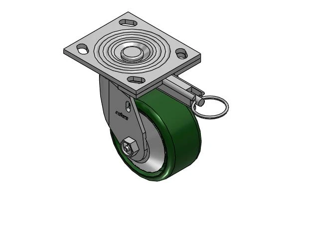 4 Series 2 Inch Wide Top Plate Swivel Caster with 4 x 2 Cast Iron Wheel