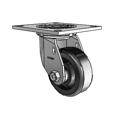 4 Series 1 1/2" Casters Top Plate Swivel Zinc with 4 x 1.5 Phenolic Wheel