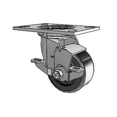 4 Series 2 Inch Wide Top Plate Swivel Caster with 4 x 2 Phenolic Wheel and Top Lock Brake