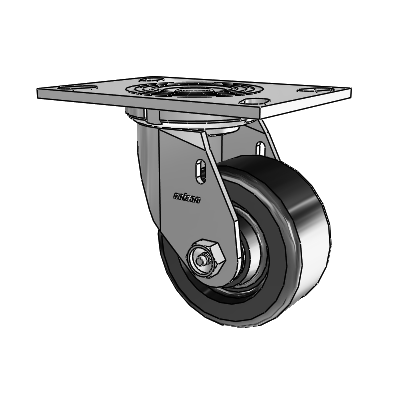 4 Series 2 Inch Wide Top Plate Swivel Caster with 4 x 2 Phenolic Wheel
