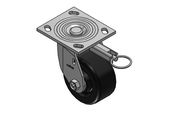 4 Series 2 Inch Wide Top Plate Swivel Caster with 4 x 2 Phenolic Wheel