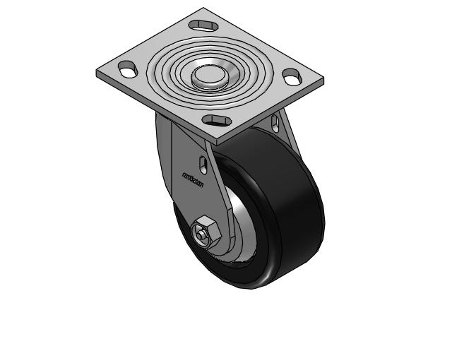 4 Series 2 Inch Wide Top Plate Swivel Caster with 4 x 2 Phenolic Wheel